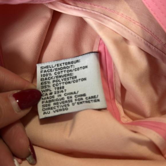 Talbots Pink Spring Button Down Jacket Size 4 100 % Cotton - Picture 6 of 8